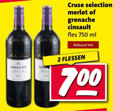 Aanbieding: Cruse selection merlot of grenache cinsault