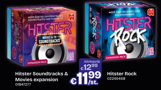 Aanbieding: Hitster Soundtracks & Movies expansion en Hitster Rock