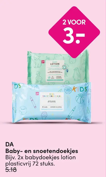 Aanbieding: DA Baby- en snoetendoekjes