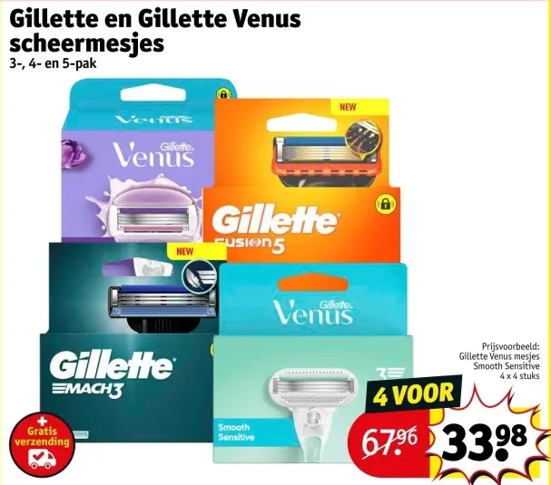 Aanbieding: Gillette en Gillette Venus scheermesjes