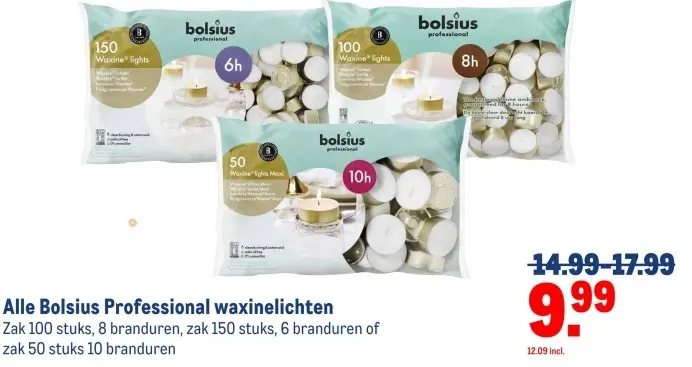 Aanbieding: Bolsius Professional waxinelichten