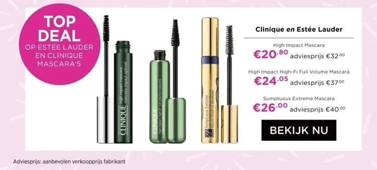 Aanbieding: Clinique en Estee Lauder