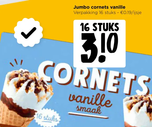Promotie: Cornets vanille