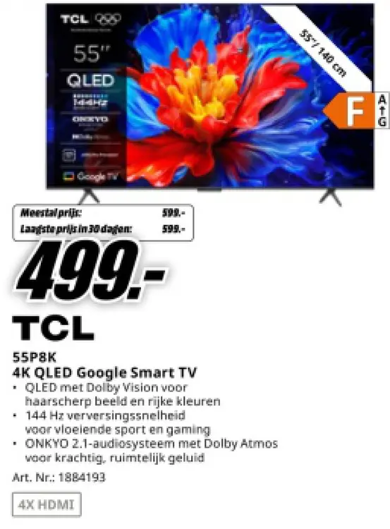 Aanbieding: 55P8K 4K QLED Google Smart TV