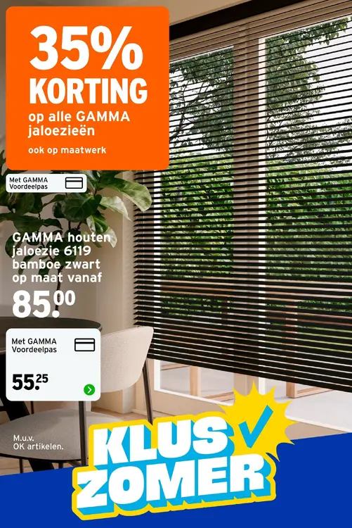Aanbieding: Houten jaloezie 6119 bamboe zwart