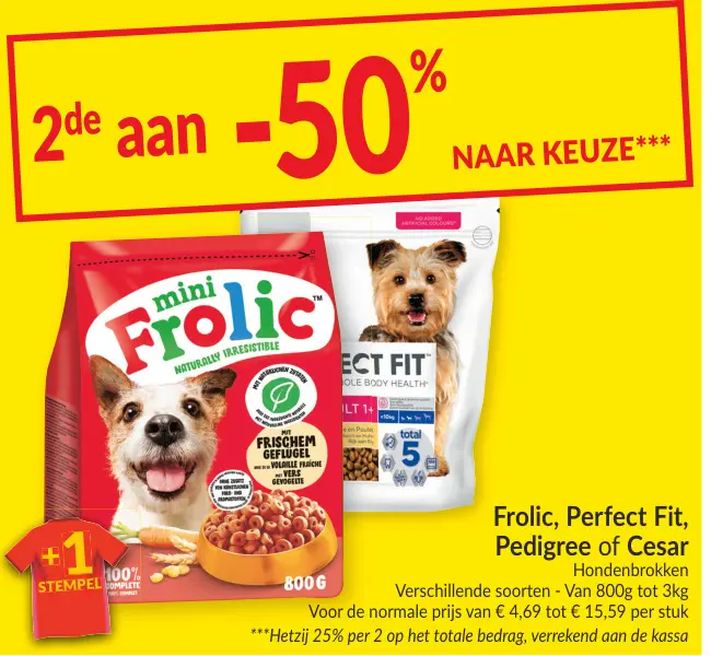 Promotie: Frolic, Perfect Fit, Pedigree of Cesar Hondenbrokken