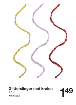 Aanbieding: Glitterslinger met kralen