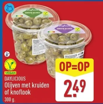 Aanbieding: Olijven met kruiden of knoflook