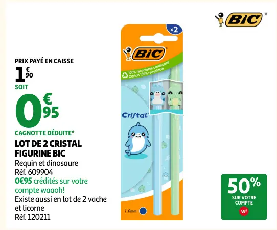 Promotie: Lot de 2 cristal figurine