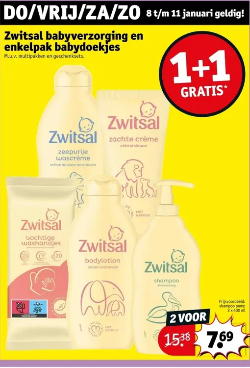 Aanbieding: Zwitsal babyverzorging en enkelpak babydoekjes