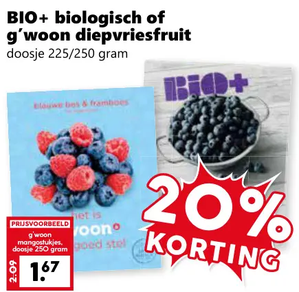Aanbieding: Biologisch of g'woon diepvriesfruit