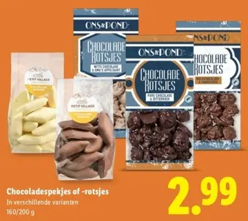 Aanbieding: Chocoladespekjes of -rotsjes