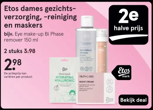Aanbieding: dames gezichtsverzorging, -reiniging en maske