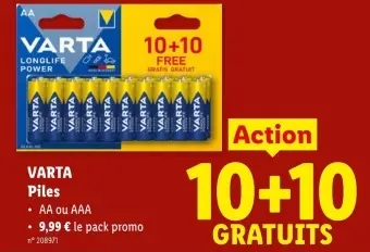 Offre: VARTA Piles