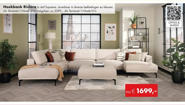 Aanbieding: Riviera hoekbank naturel