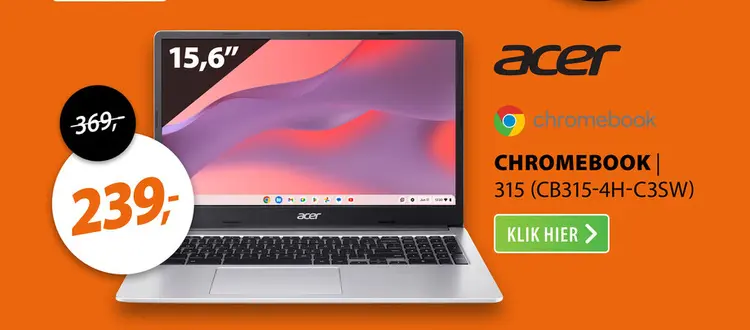 Aanbieding: Acer Chromebook 315 (CB315-4H-C3SW) Zilver