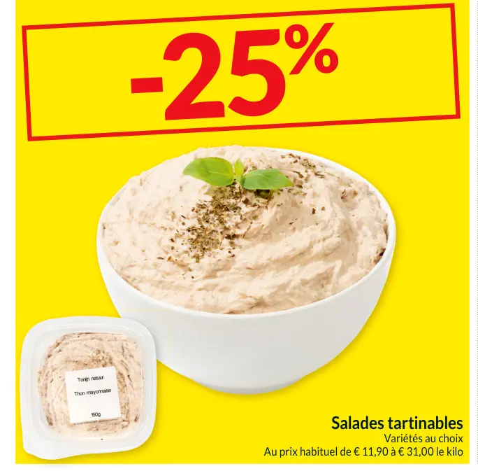 Offre: Salades tartinables