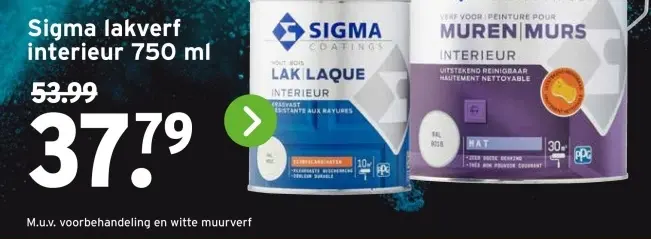 Aanbieding: Sigma lakverf interieur