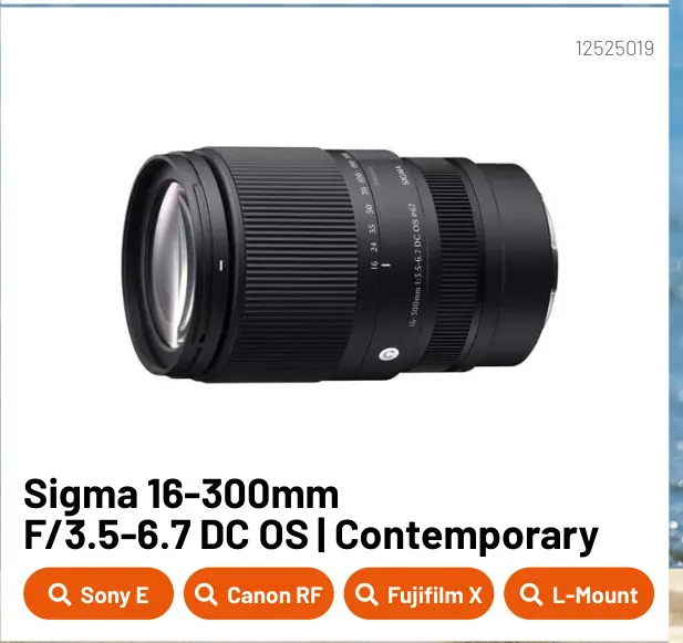 Aanbieding: Sigma 16-300mm F/3.5-6.7 DC OS | Contemporary