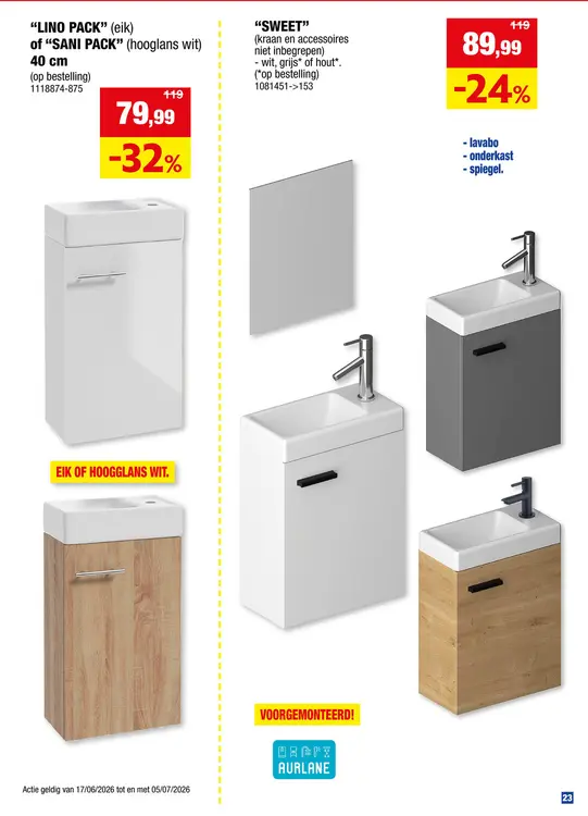 Promotie: Aurlane Sweet handenwasser 41x22 cm wit