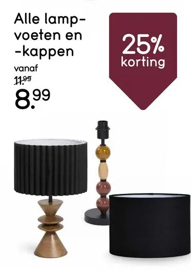 Promotie: Lampvoeten en -kappen