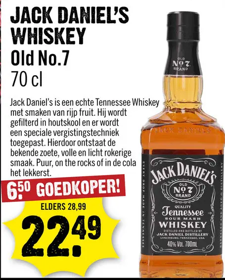 Aanbieding: Jack Daniel's Whiskey 70 cl