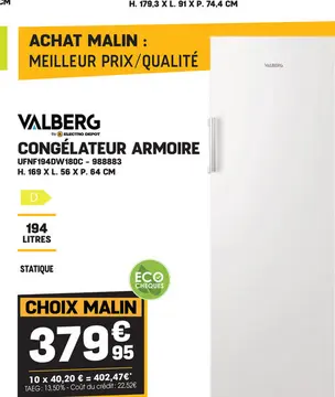 Offre: Congélateur armoire