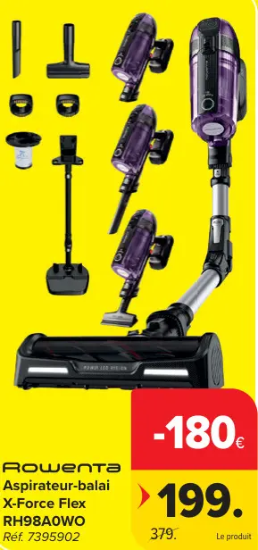 Offre: Aspirateur-balai X-Force Flex RH98A0WO
