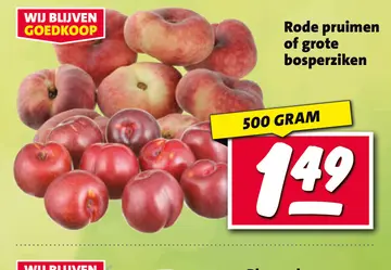 Aanbieding: Rode pruimen of grote bosperziken