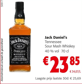 Aanbieding: Jack Daniel's Tennessee Sour Mash Whiskey