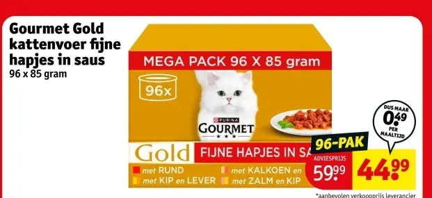 Aanbieding: Gourmet Gold kattenvoer fijne hapjes in saus