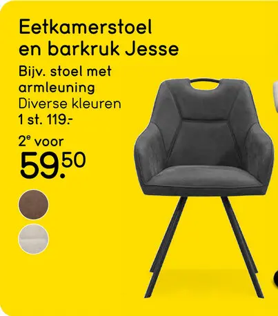 Aanbieding: Eetkamerstoel en barkruk Jesse