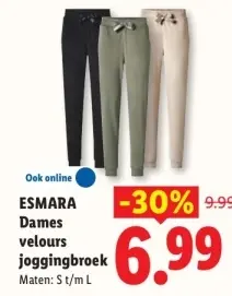 Aanbieding: Dames velours joggingbroek