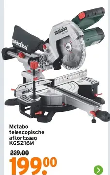 Aanbieding: Metabo telescopische afkortzaag KGS216M