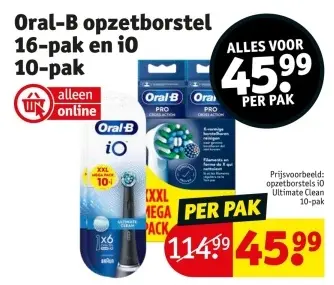 Aanbieding: Oral-B opzetborstel 16-pak en iO 10-pak