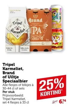 Aanbieding: Tripel Karmeliet, Brand of Uiltje Speciaalbie