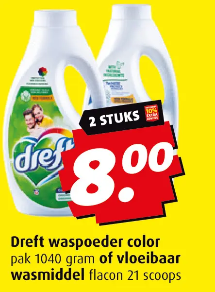 Aanbieding: Dreft waspoeder color of vloeibaar wasmiddel