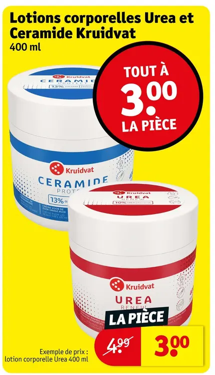 Offre: Lotions corporelles Urea et Ceramide