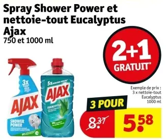 Offre: Spray Shower Power et nettoie-tout Eucalyptus