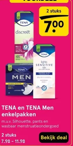 Aanbieding: TENA en TENA Men enkelpakken