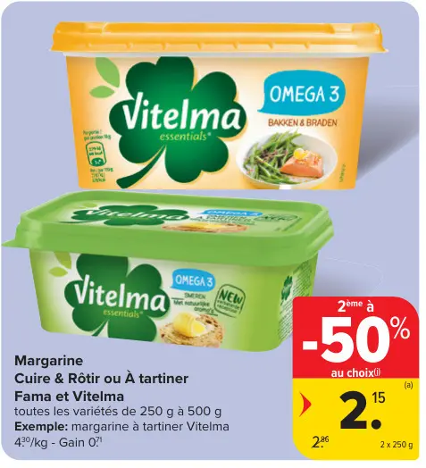 Offre: Margarine Cuire & Rôtir ou à tartiner