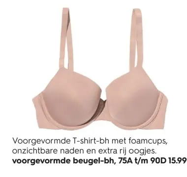 Aanbieding: Voorgevormde T-shirt-bh met foamcups, onzichtbare naden