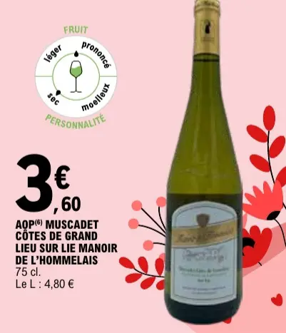 Offre: Muscadet côtes de grand lieu sur lie manoir d