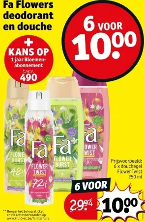 Promotie: Flowers deodorant en douche