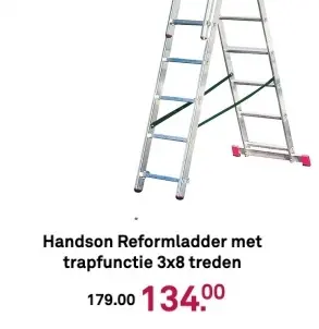 Aanbieding: Reformladder met trapfunctie 3x8 treden