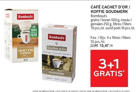 Offre: Café cachet d'or / koffie goudmerk