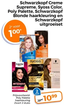 Aanbieding: Schwarzkopf Creme Supreme, Syoss Color, Poly Palette, Schwarzkopf Blonde haarkleuring en Schwarzkopf uitgroeiset