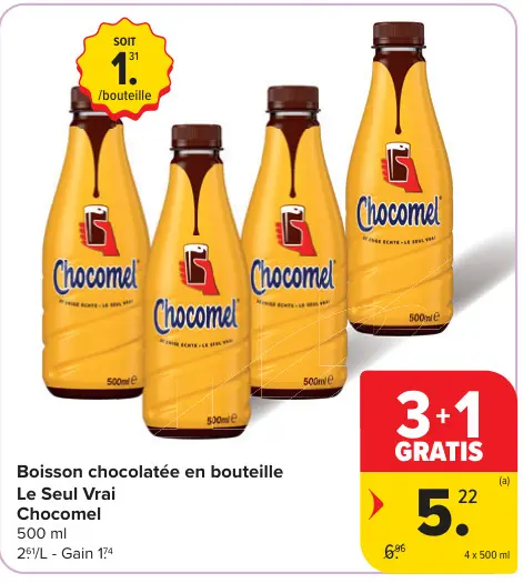 Offre: Boisson chocolatée en bouteille