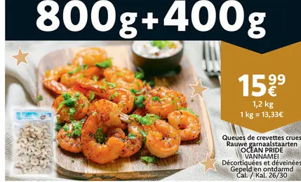 Offre: Queues de crevettes crues