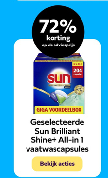 Aanbieding: Sun Brilliant Shine+ All-in 1 vaatwascapsules